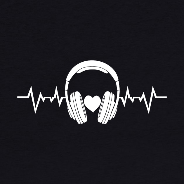 Music Heartbeat Sound Love Headphones Heart Rate by shirtontour